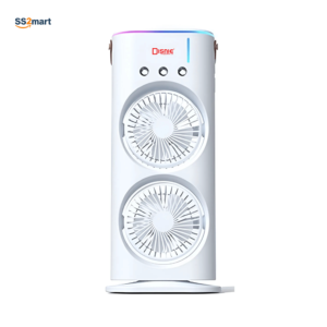 Disnie DRMF-63USB Rechargeable Mist Fan – Ultimate Cooling with Dual Fan & Remote!