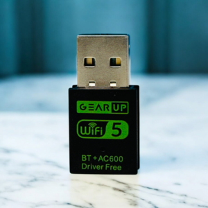 GearUP 600Mbps Dual Band WiFi + Bluetooth Adapter For Windows PC/Laptop
